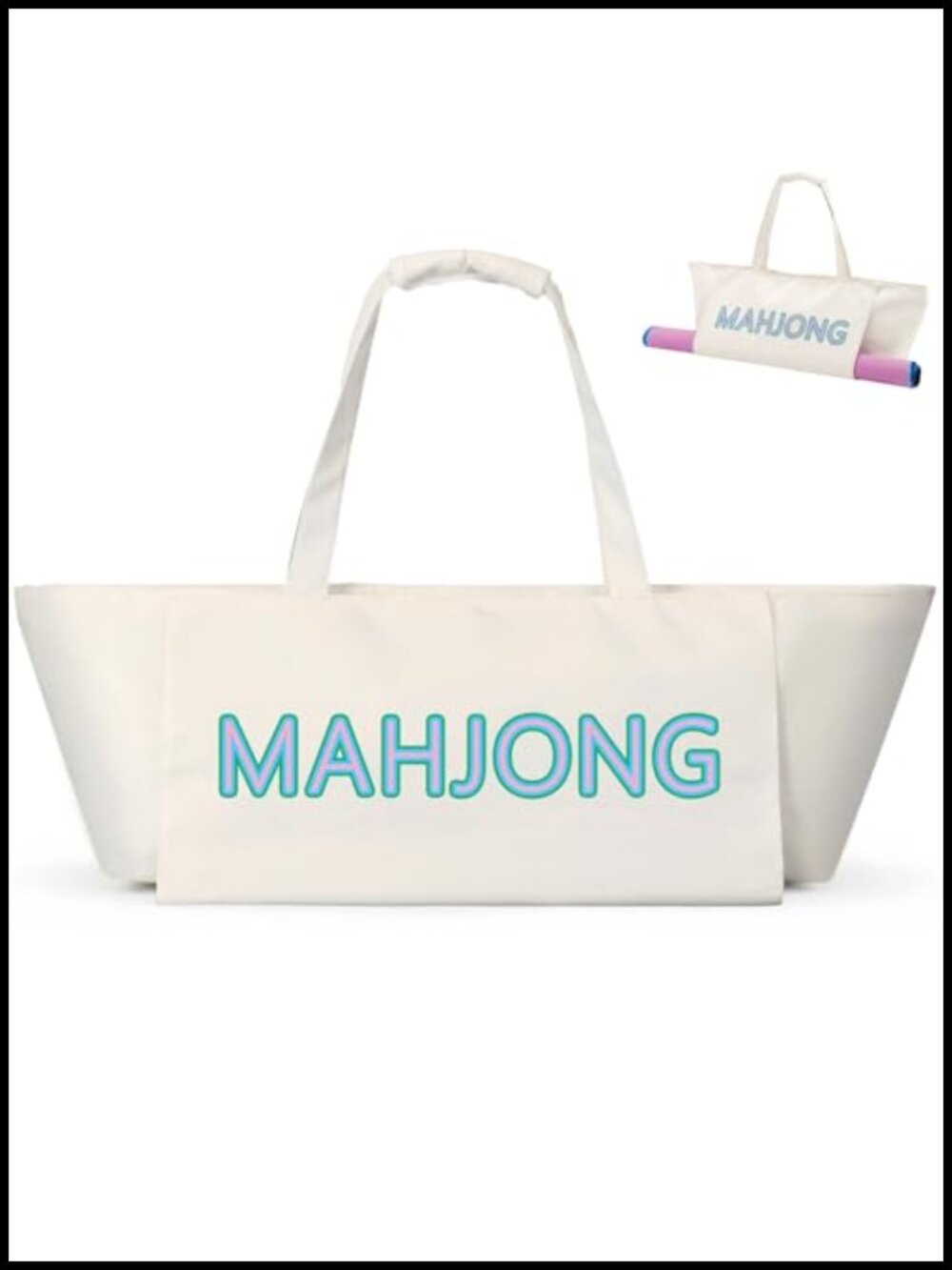 Waterproof Mahjong Tote Bag Large Capacity Storage with Padded Shoulder Strap
